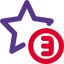 Three star ratings for above average performance feedback icon