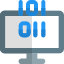 Binary computer programming with one and zero numericals icon