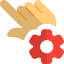 Single touch for the settings cogwheel Logotype icon
