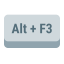 tecla alt-más-f3 icon