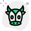 Cow face with long horns and long hornd icon