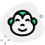 Happy smiling monkey face with eyes closed emoji icon