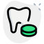 Tooth inflammation medication pill isolated on a white background icon