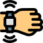 Advance digital smartwatch with signal module sensors icon