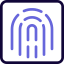 Fingerprint scanning feature on digital screen software icon