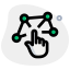 Touch access of a nodes network isolated on a white background icon