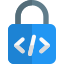 Encrypted programmable application system with padlock logotype icon