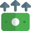 Money growth with multiple arrows in upward direction icon