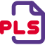 PLS is a computer file format for a multimedia playlist icon