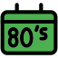 80s music genre retro style music layout icon