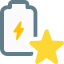 Star rated phone battery badge for high performance icon