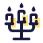 Candelabro de três velas de luz icon