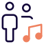 Single music played by member on a chat messenger icon
