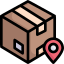 Box with pin location icon