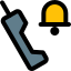 Old phone with antenna and Bell logotype for notification icon