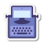 Con la máquina de escribir de la tableta Filled icon