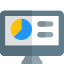 Desktop web app dashboard viewed on monitor screen icon
