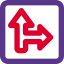 Right intersection lane indication for traffic sign icon