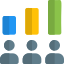 Analytic candidate poll bar graph result statistics icon