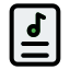 Music playlist with a lyric sheet online icon