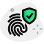 Finger scan protected with phone security recognition icon