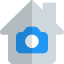 House under security with CCTV cameras isolated on a white background icon