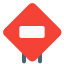 Do not enter on a road signal signboard icon