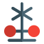 Rail road sign with light signaling operation icon