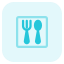 Food court with cutleries like spoon and fork icon