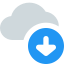 Externer-Inhalt-gespeichert-online-auf-Cloud-Server-mit-Download-Pfeil-Cloud-Color-Tal-Revivo icon