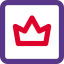 Online premium membership badge with crown logotype icon