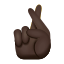 교차된 손가락 - 어두운 피부색 icon