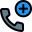 Add or make new call from wireless cell phone device icon