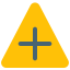 Hospital triangular sign with warning for loud horn restriction icon