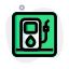 Gas station sign on a road layout icon
