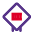 Railroad crossing warning to prevent accident sign board icon