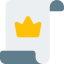 Online premium membership letter with crown logotype icon
