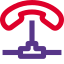 Landline phone network with multiple merge line icon