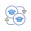 Student exchange programme RGB color icon icon