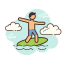 Доска для серфинга в воде icon