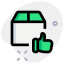 Thumbs up positive feedback of an item delivered timely icon