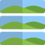 Layer of images in horizonal grid format icon