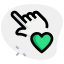 Multi touch display with heart shape isolated on a white background icon