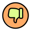 Dislike or disagree thumbs down symbol under circle icon