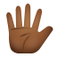mano con le dita allargate, carnagione medio-scura icon
