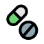 Drugs and medication not allowed without prescription icon