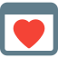 Favorite website with heart logotype under webpage template icon