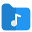 Music file stored on a folder for playback icon