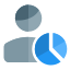 Chart graph for a visualization and statics of global social media profile index icon