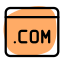 Dot com domain for sale under landing page template icon